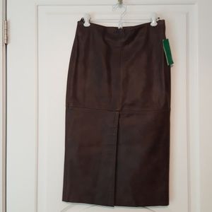 Benetton leather pencil skirt